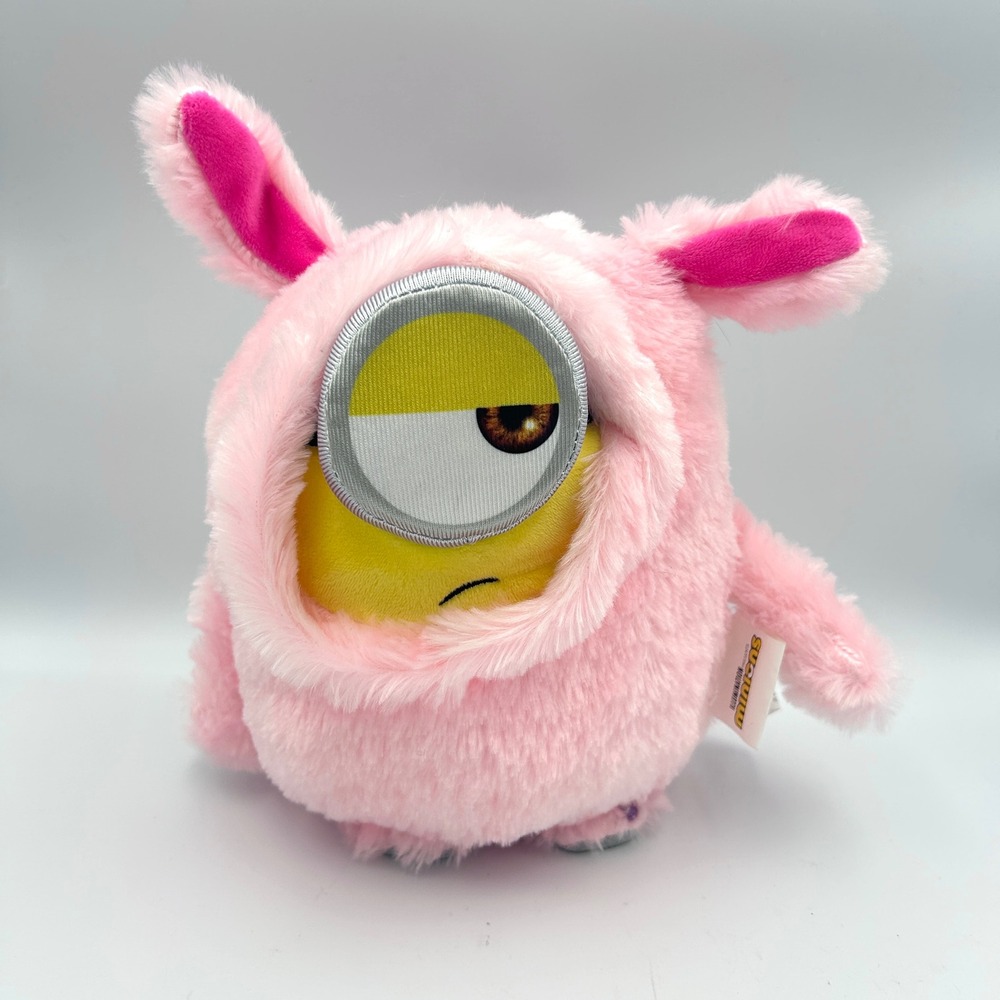 Illumination Minions Plush Pink Bunny Costume Stuffed Stuart Waddler Talking Toy